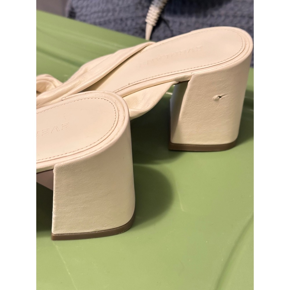 Everlane The Twisted Heeled Sandal Bone Leather Block Heel Mule Square Toe 7.5‎ - Picture 4 of 11